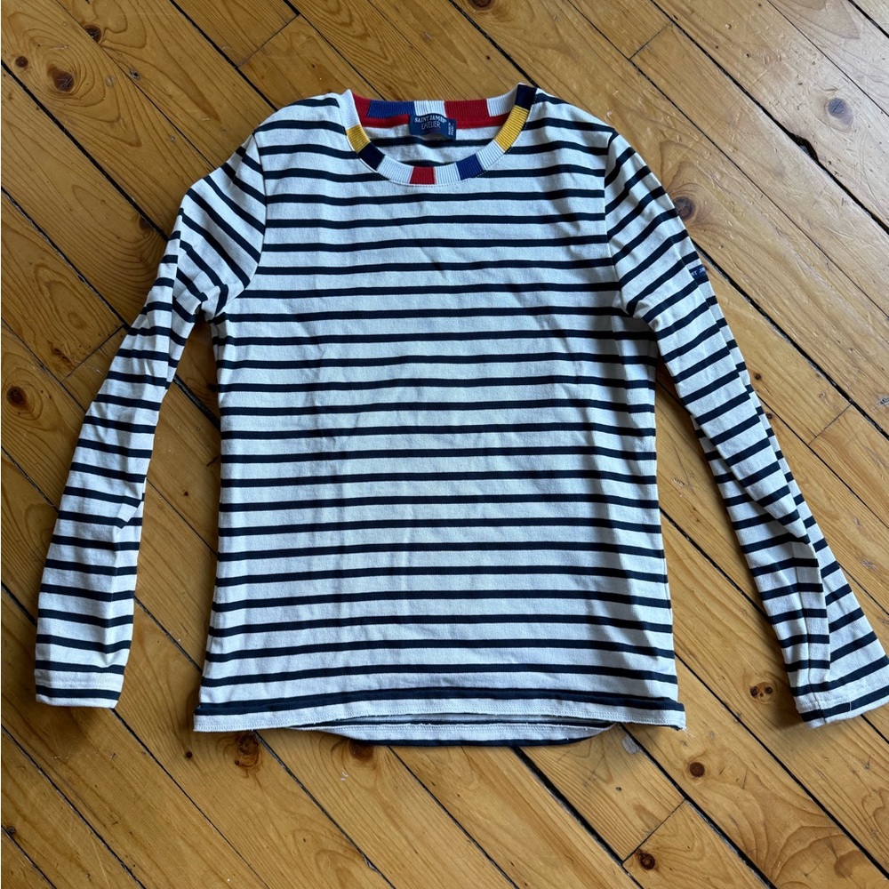 Saint James Nautical Striped Long Sleeve Tee - Black, White, Red, Blue, Yellow